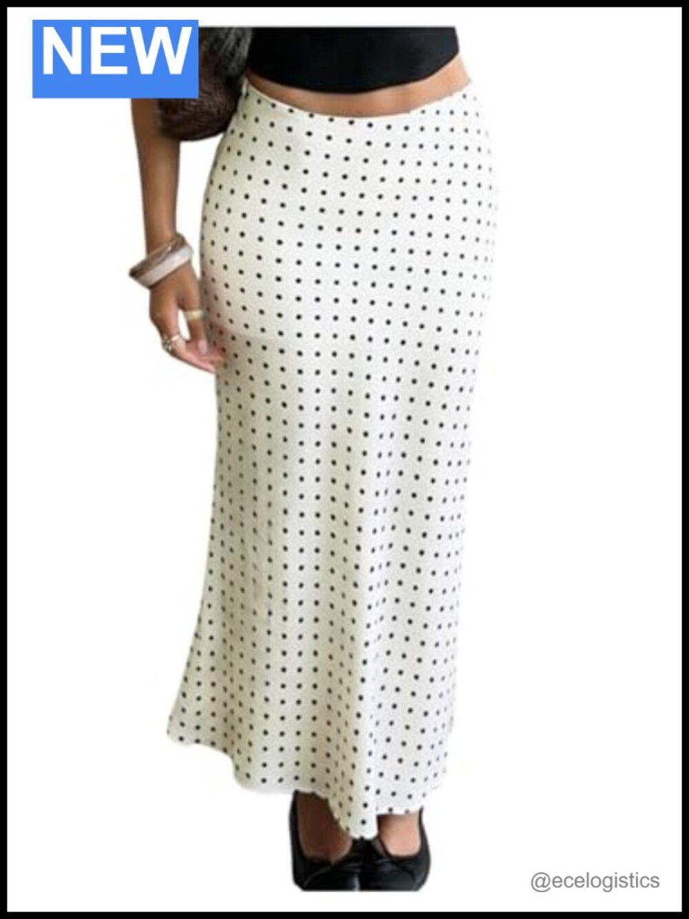 OYOANGLE Polka Dot Long Fishtail Skirt